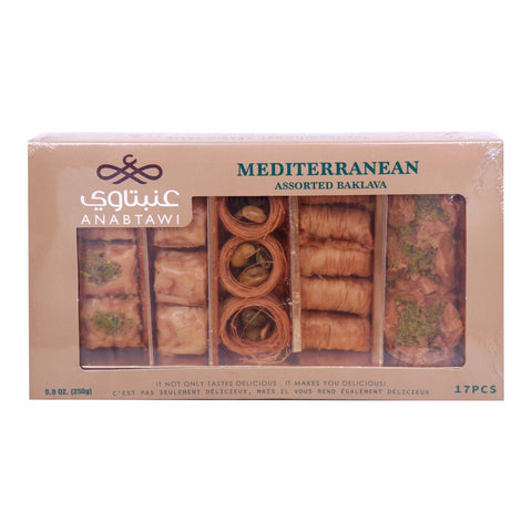 GETIT.QA- Qatar’s Best Online Shopping Website offers ANABTAWI SWEETS MEDITERRANEAN ASSORTED BAKLAVA 250 G at the lowest price in Qatar. Free Shipping & COD Available!