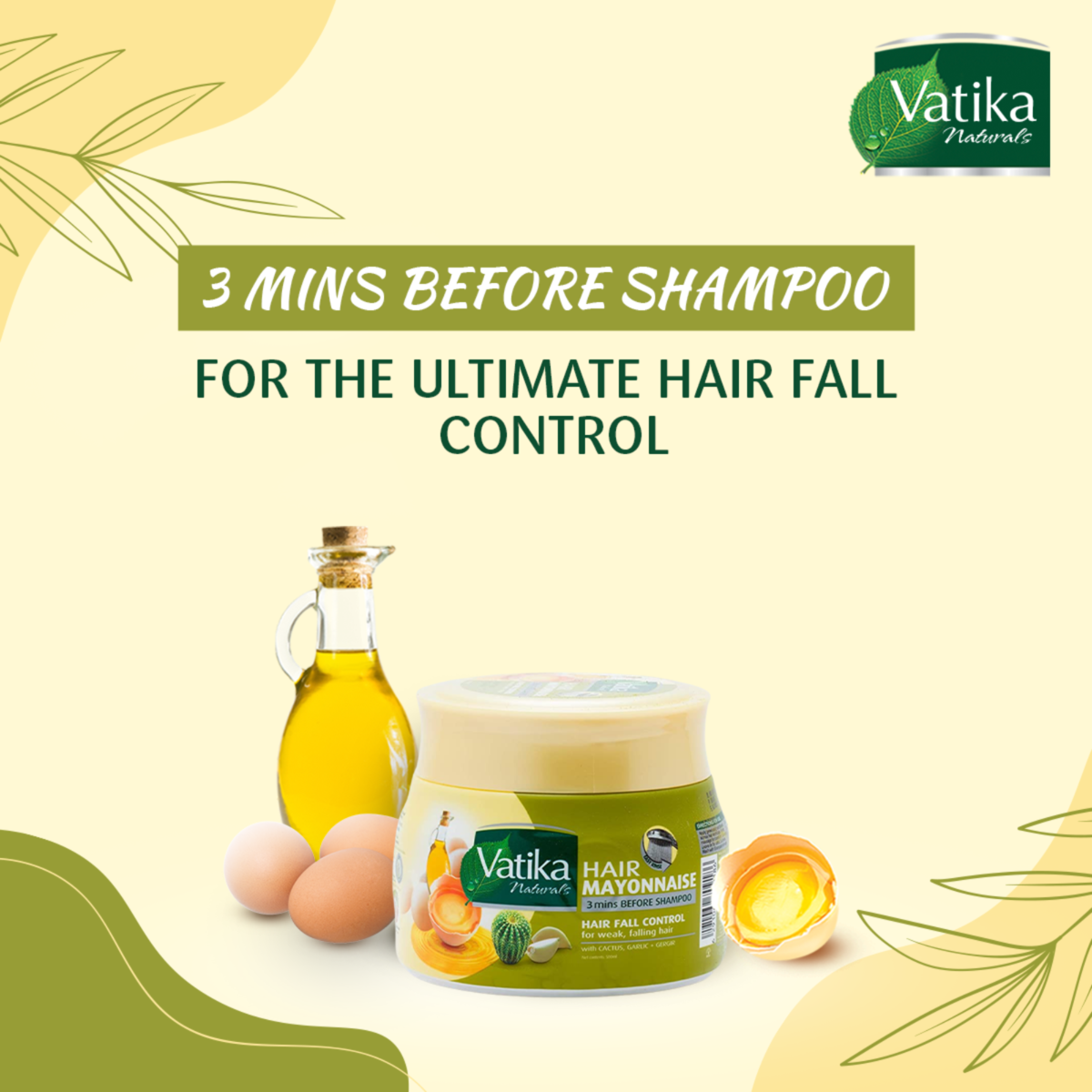 GETIT.QA- Qatar’s Best Online Shopping Website offers VATIKA HAIR FALL CONTROL HAIR MAYONNAISE FOR WEAK & FALLING HAIR-- 500 ML at the lowest price in Qatar. Free Shipping & COD Available!