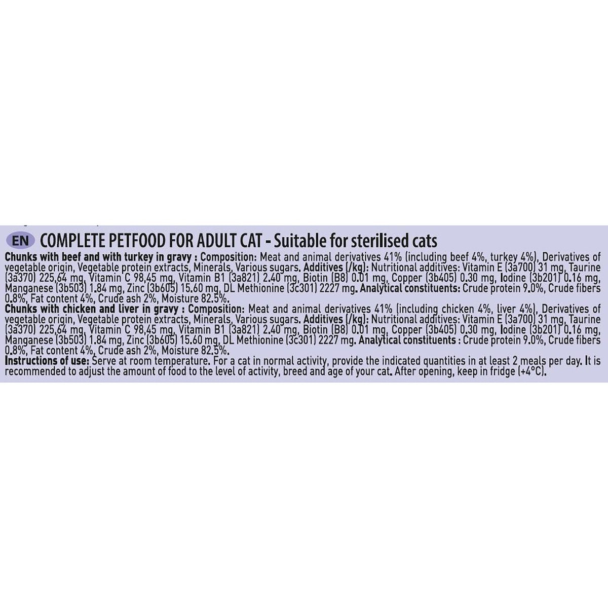 GETIT.QA- Qatar’s Best Online Shopping Website offers PLAISIR ADULT CAT FOOD BEEF & TURKEY CHICKEN & LIVER CHUNKS IN GRAVY 4 X 85 G
 at the lowest price in Qatar. Free Shipping & COD Available!