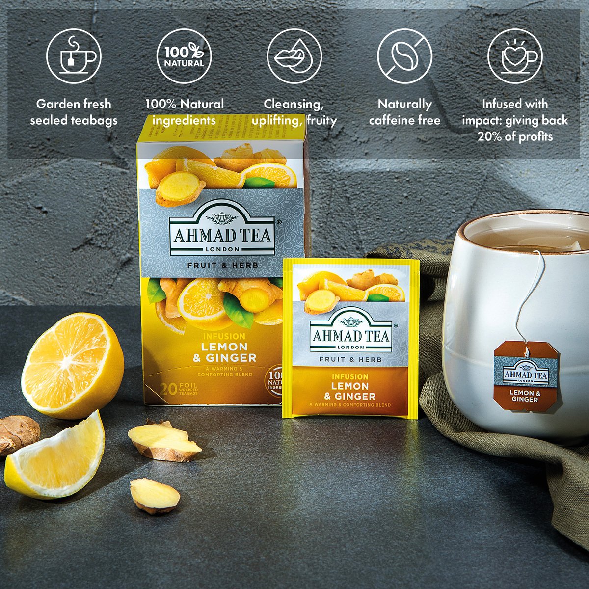 GETIT.QA- Qatar’s Best Online Shopping Website offers AHMAD TEA LEMON & GINGER TEA 20 TEABAGS at the lowest price in Qatar. Free Shipping & COD Available!