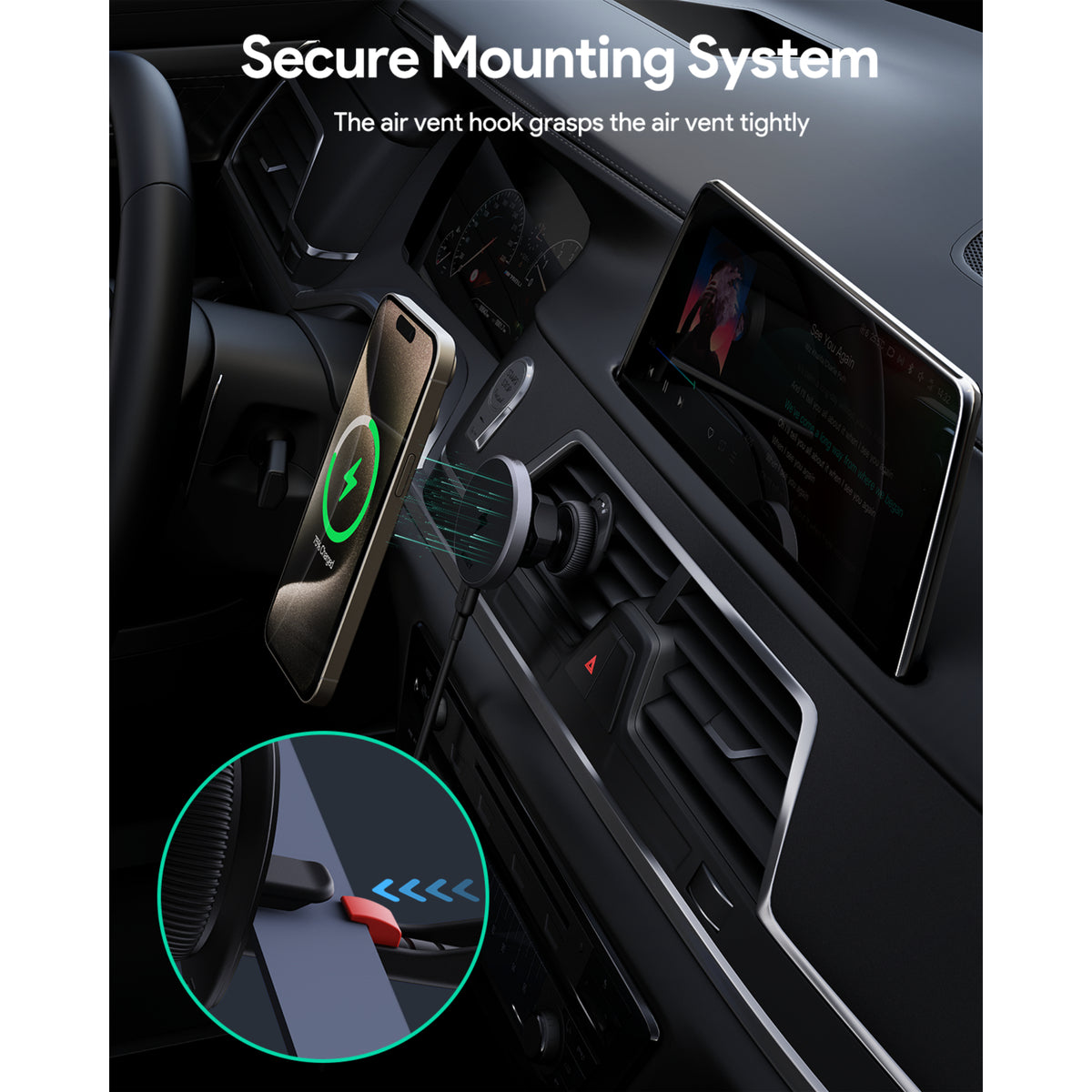 GETIT.QA- Qatar’s Best Online Shopping Website offers AUKEY MAGFUSION DASH QI2 MAGNETIC FAST WIRELESS CHARGING PHONE MOUNT, HD-MC13 at the lowest price in Qatar. Free Shipping & COD Available!