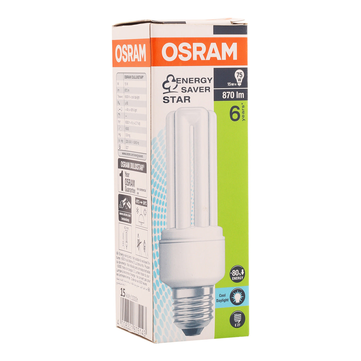 GETIT.QA- Qatar’s Best Online Shopping Website offers OSRAM ENERGY SAVER BULB 15W E27 DAY LIGHT at the lowest price in Qatar. Free Shipping & COD Available!