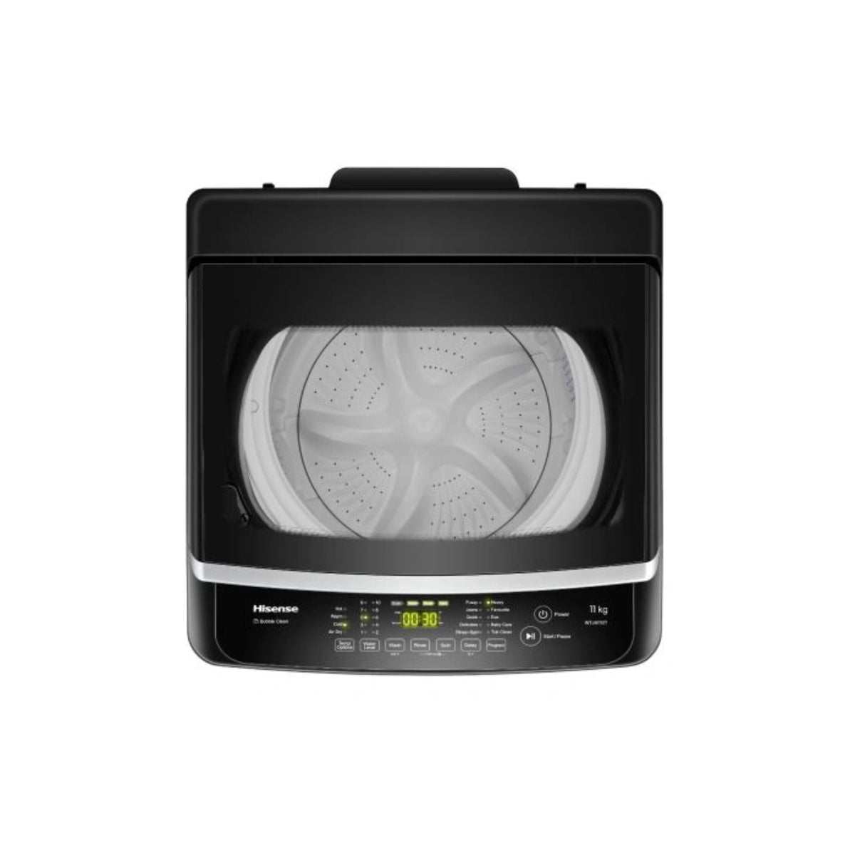 GETIT.QA- Qatar’s Best Online Shopping Website offers HISENSE TOP LOAD FULLY AUTOMATIC WASHING MACHINE, 11 KG, 1200 RPM, TITANIUM GREY, WTJA1112T at the lowest price in Qatar. Free Shipping & COD Available!