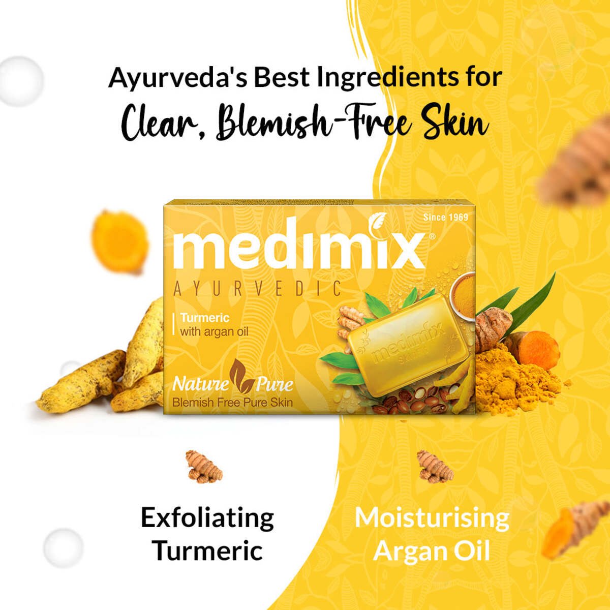 GETIT.QA- Qatar’s Best Online Shopping Website offers MEDIMIX TURMERIC & ARGAN OIL AYURVEDIC SOAP 125 G at the lowest price in Qatar. Free Shipping & COD Available!