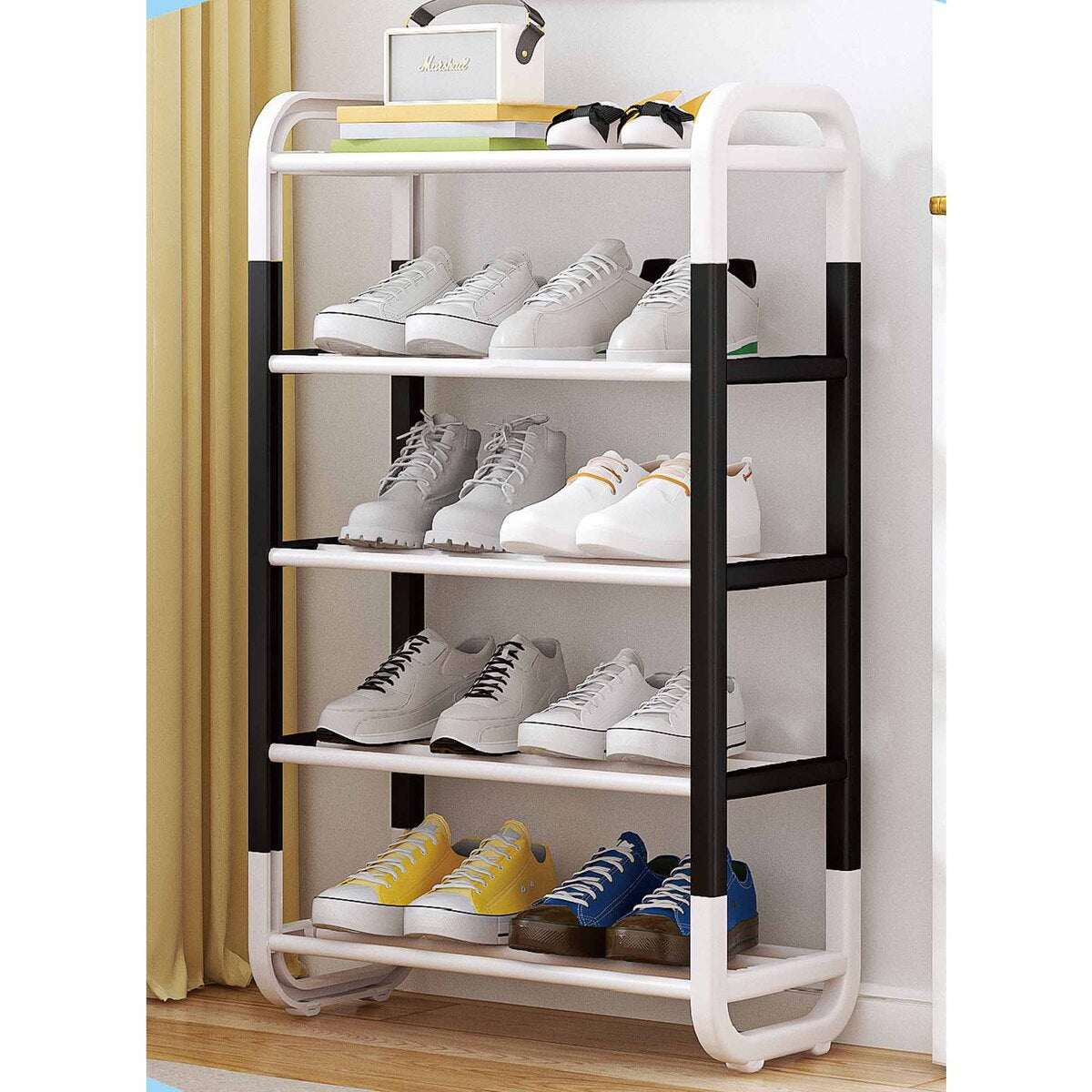 GETIT.QA- Qatar’s Best Online Shopping Website offers MAPLE LEAF 5LAYER SHOE RACK, PLASTIC SHOE ORGANIZER KT2734-5 at the lowest price in Qatar. Free Shipping & COD Available!