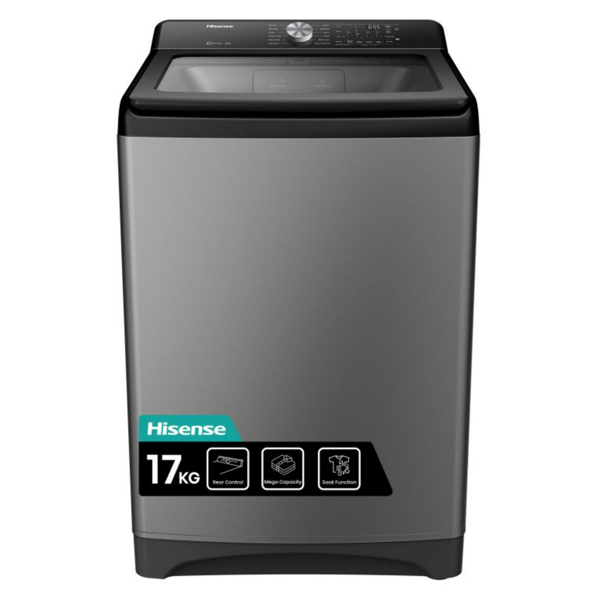 GETIT.QA- Qatar’s Best Online Shopping Website offers HISENSE TOP LOAD FULLY AUTOMAIC WASHING MACHINE, 17 KG, 700 RPM, TITANIUM GREY, WT3T1723UT at the lowest price in Qatar. Free Shipping & COD Available!