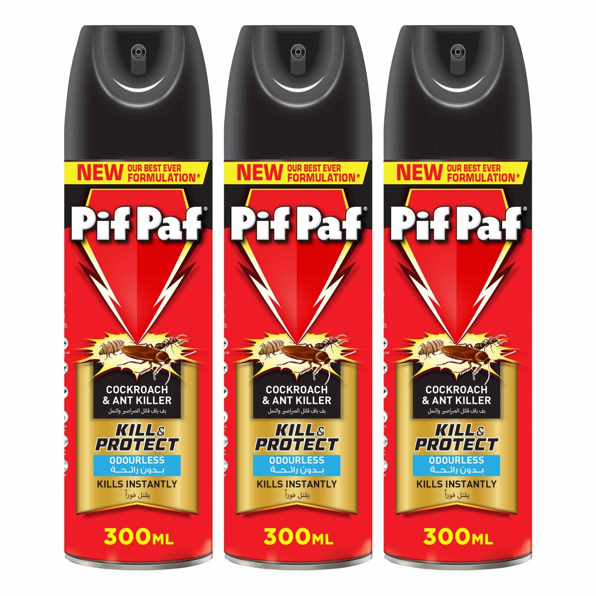 GETIT.QA- Qatar’s Best Online Shopping Website offers PIF PAF ODOURLESS COCKROACH & ANT KILLER 300 ML 2+1 at the lowest price in Qatar. Free Shipping & COD Available!