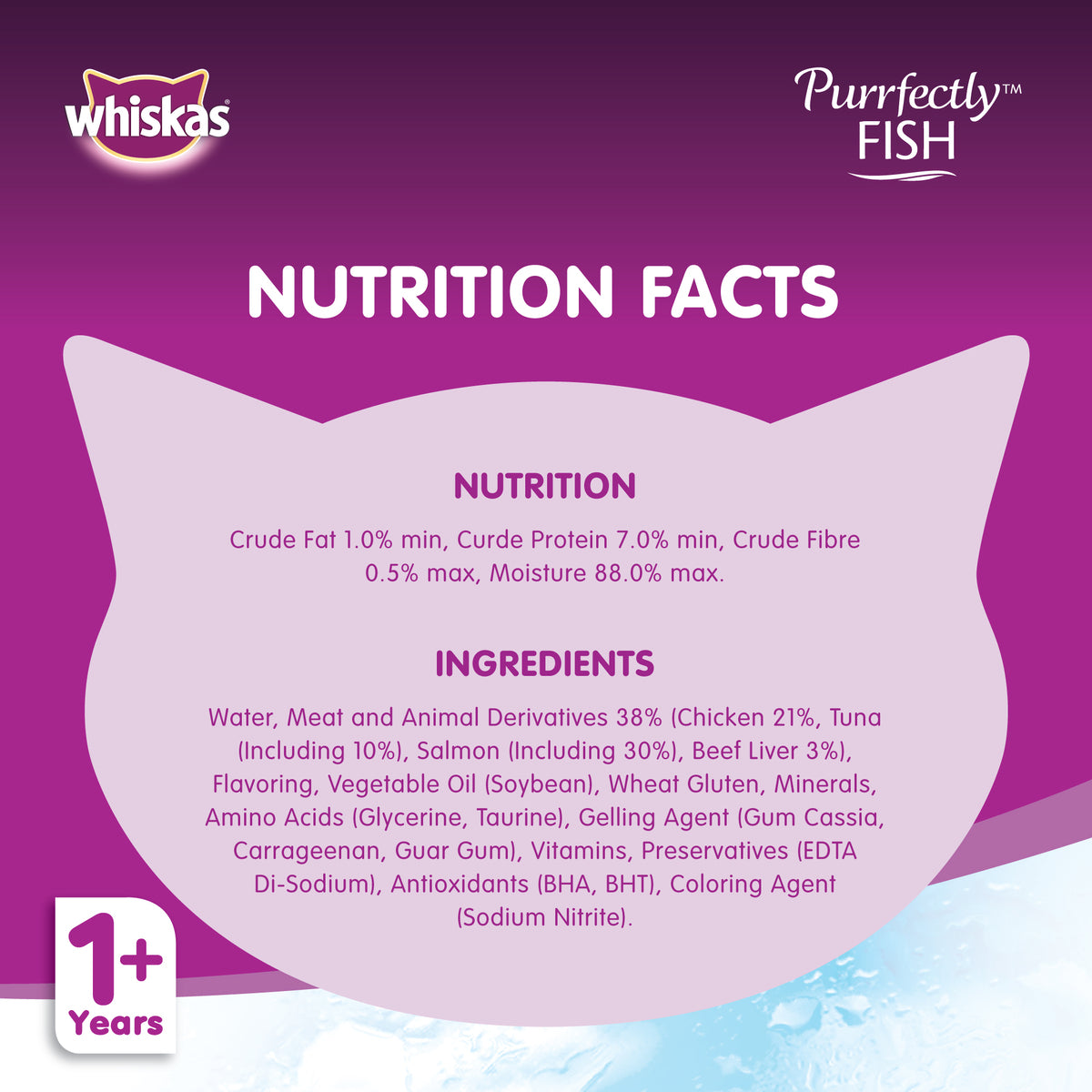 GETIT.QA- Qatar’s Best Online Shopping Website offers WHISKAS PURRFECTLY FISH WITH TUNA & SALMON WET CAT FOOD FOR ADULT CATS 85 G
 at the lowest price in Qatar. Free Shipping & COD Available!