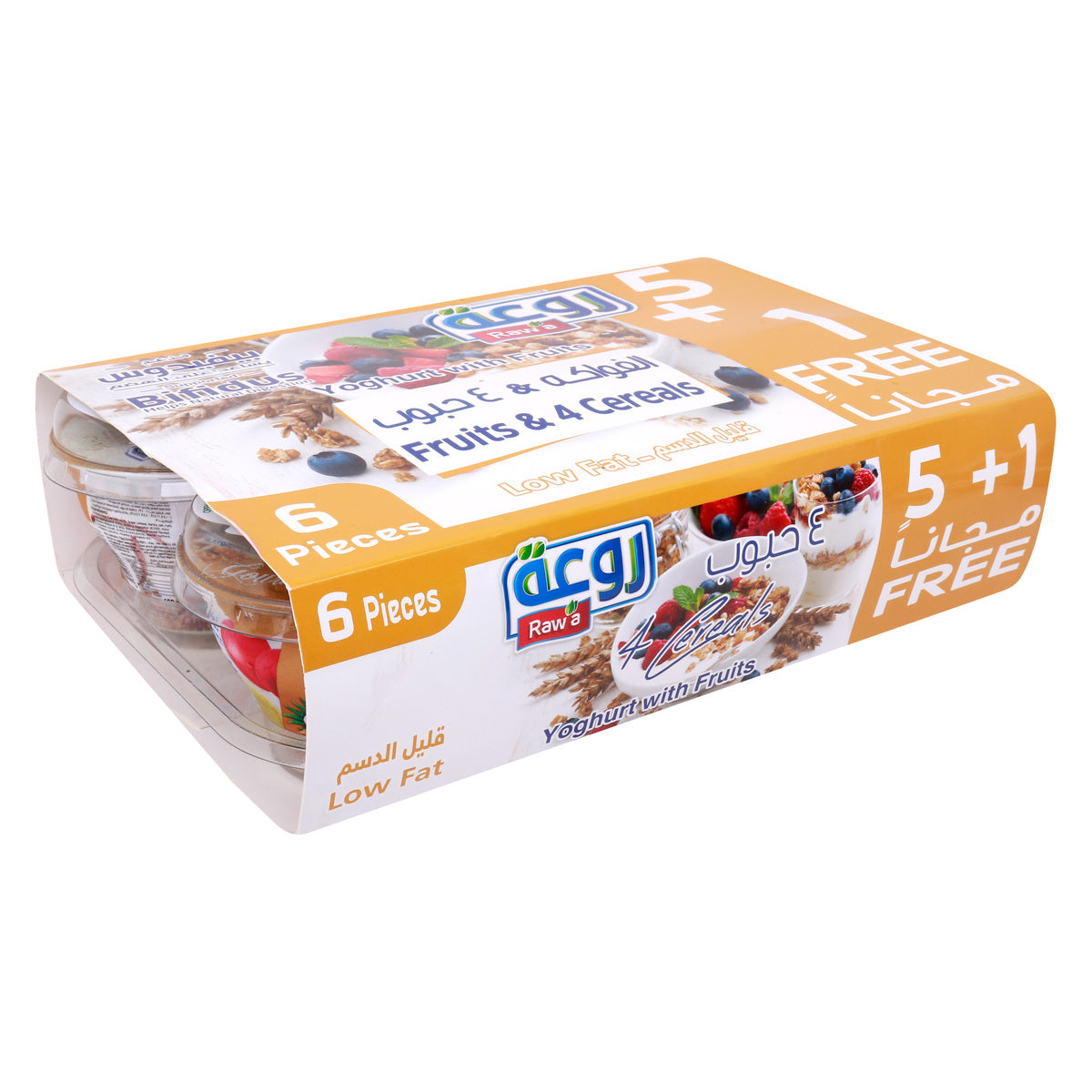 GETIT.QA- Qatar’s Best Online Shopping Website offers RAWA FRUIT AND 4 CEREALS LOW FAT YOGURT 150 G 5 + 1 FREE at the lowest price in Qatar. Free Shipping & COD Available!
