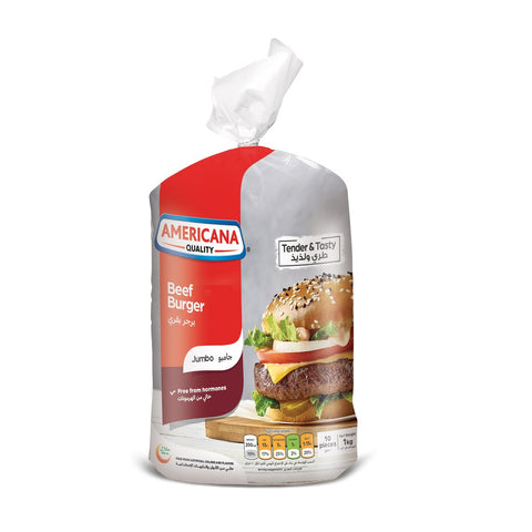 GETIT.QA- Qatar’s Best Online Shopping Website offers AMERICANA JUMBO BEEF BURGER 10 PCS 1 KG at the lowest price in Qatar. Free Shipping & COD Available!