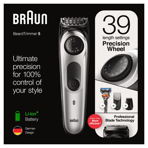 GETIT.QA- Qatar’s Best Online Shopping Website offers BRAUN BEARD TRIMMER AND HAIR CLIPPER BLACK/SILVER BT5265 at the lowest price in Qatar. Free Shipping & COD Available!
