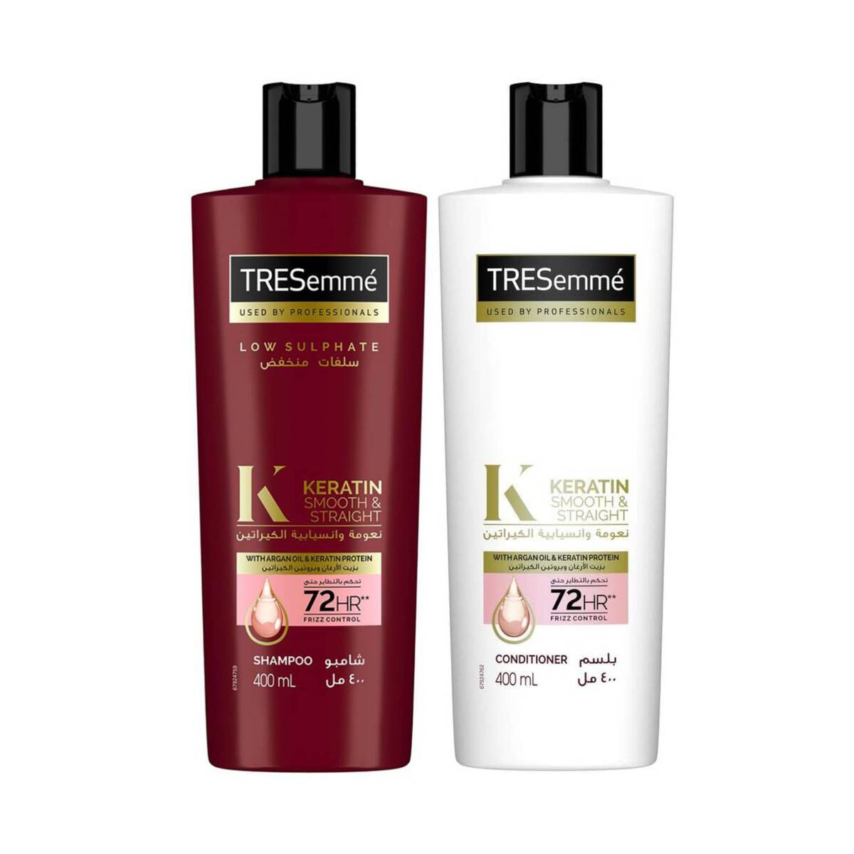 GETIT.QA- Qatar’s Best Online Shopping Website offers TRESEMME SMOOTH & STRAIGHT KERATIN SHAMPOO 400 ML + CONDITIONER 400 ML at the lowest price in Qatar. Free Shipping & COD Available!