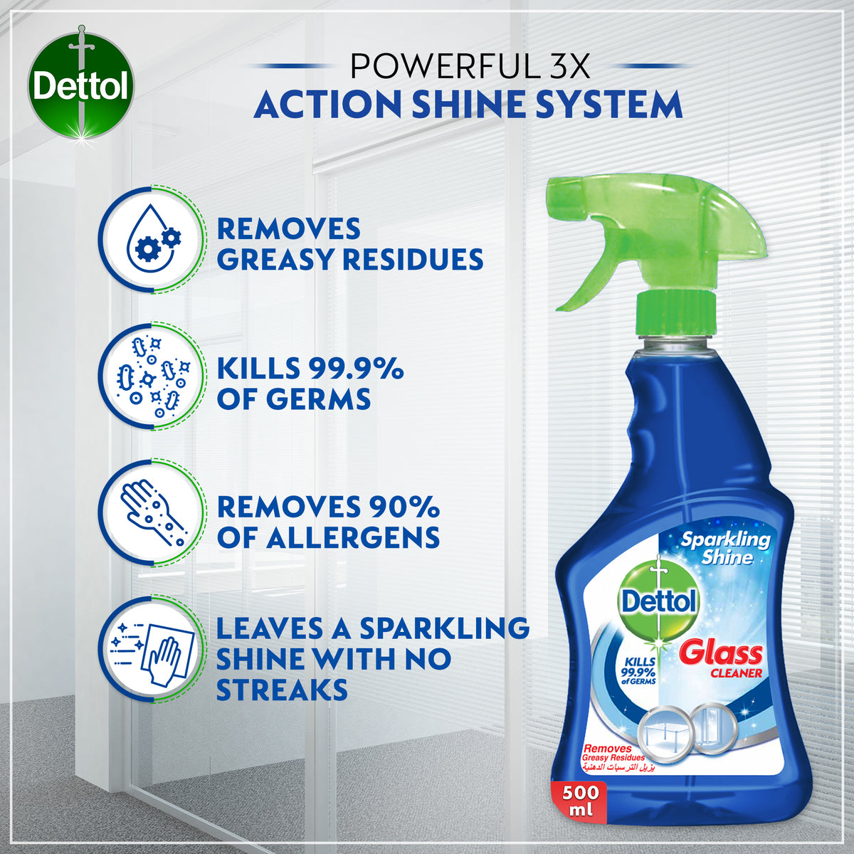 GETIT.QA- Qatar’s Best Online Shopping Website offers DETTOL HEALTHY GLASS CLEANER 500 ML at the lowest price in Qatar. Free Shipping & COD Available!
