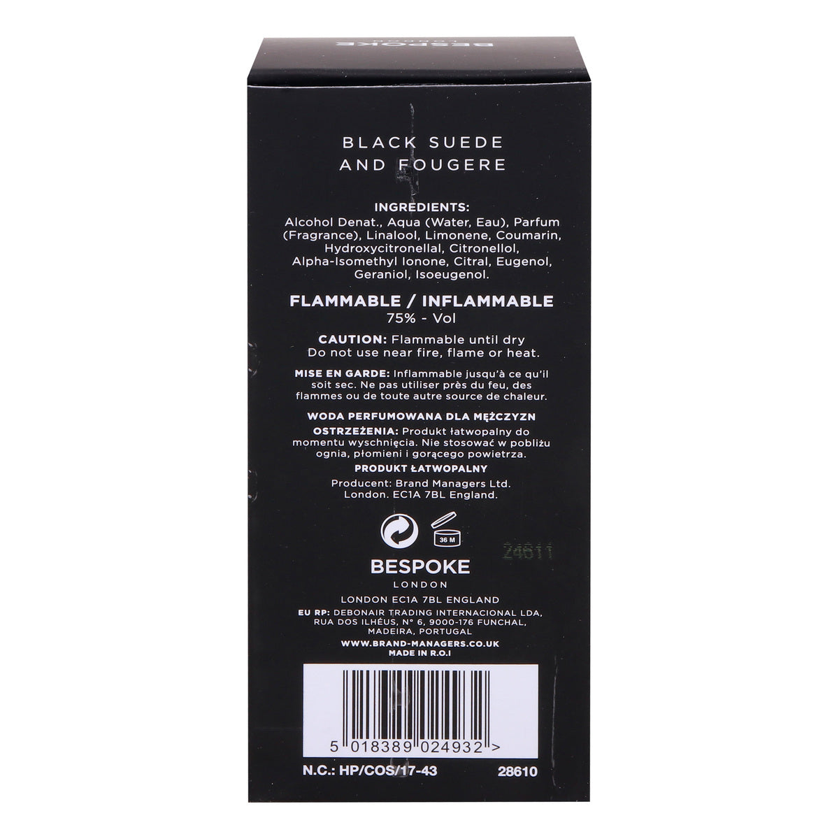 GETIT.QA- Qatar’s Best Online Shopping Website offers BESPOKE LONDON EAU DE PARFUM BLACK SUEDE & FOUGERE PERFUME-- 100 ML at the lowest price in Qatar. Free Shipping & COD Available!