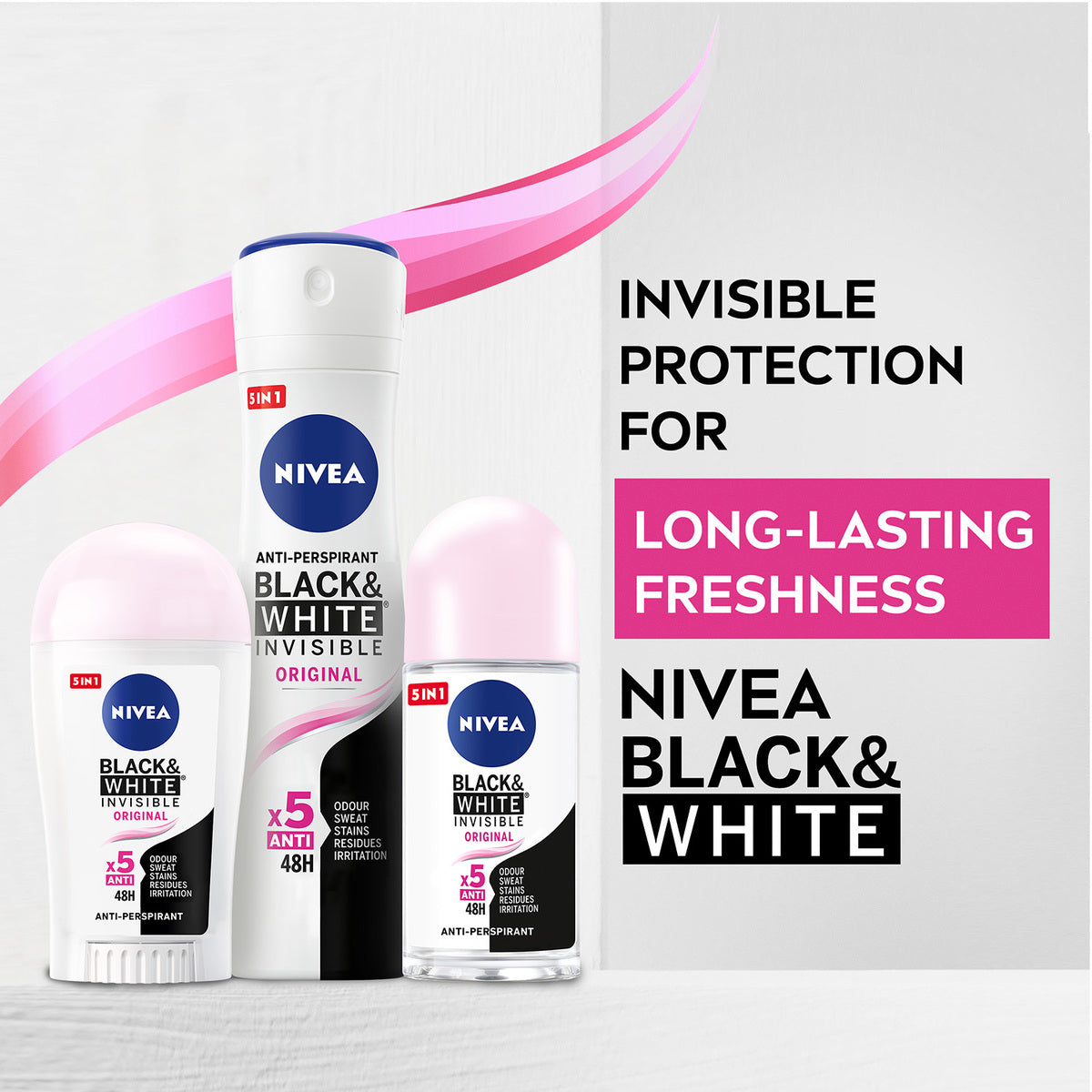 GETIT.QA- Qatar’s Best Online Shopping Website offers NIVEA ANTIPERSPIRANT ROLL-ON BLACK & WHITE ORIGINAL 50 ML at the lowest price in Qatar. Free Shipping & COD Available!