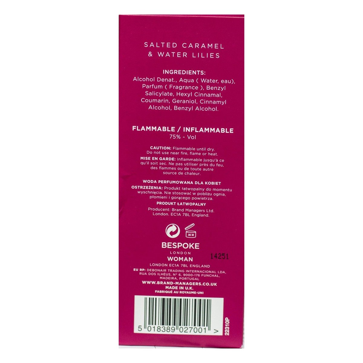 GETIT.QA- Qatar’s Best Online Shopping Website offers BESPOKE LONDON SALTED CARAMEL & WATER LILIES EAU DE PARFUM FOR WOMEN 100 ML at the lowest price in Qatar. Free Shipping & COD Available!