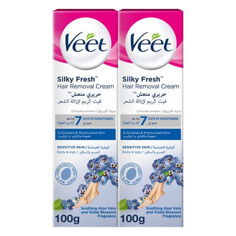 GETIT.QA- Qatar’s Best Online Shopping Website offers VEET HAIR REMOVAL CREAM SENSITIVE SKIN VALUE PACK 2 X 100 G at the lowest price in Qatar. Free Shipping & COD Available!
