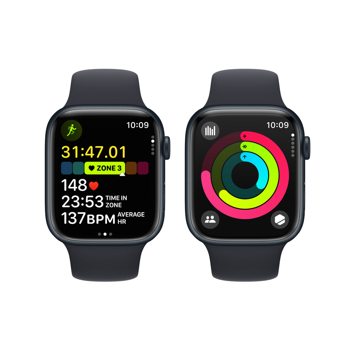 GETIT.QA- Qatar’s Best Online Shopping Website offers APPLE WATCH SERIES 9 GPS + CELLULAR, MIDNIGHT ALUMINIUM CASE WITH MIDNIGHT SPORT BAND, 45 MM, M/L MRMD3 at the lowest price in Qatar. Free Shipping & COD Available!