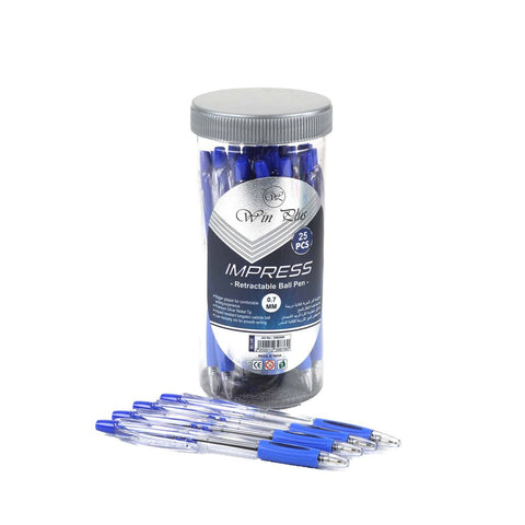 GETIT.QA- Qatar’s Best Online Shopping Website offers WIN PLUS PEN BLUE IMPRESS 0.7MM 25S at the lowest price in Qatar. Free Shipping & COD Available!