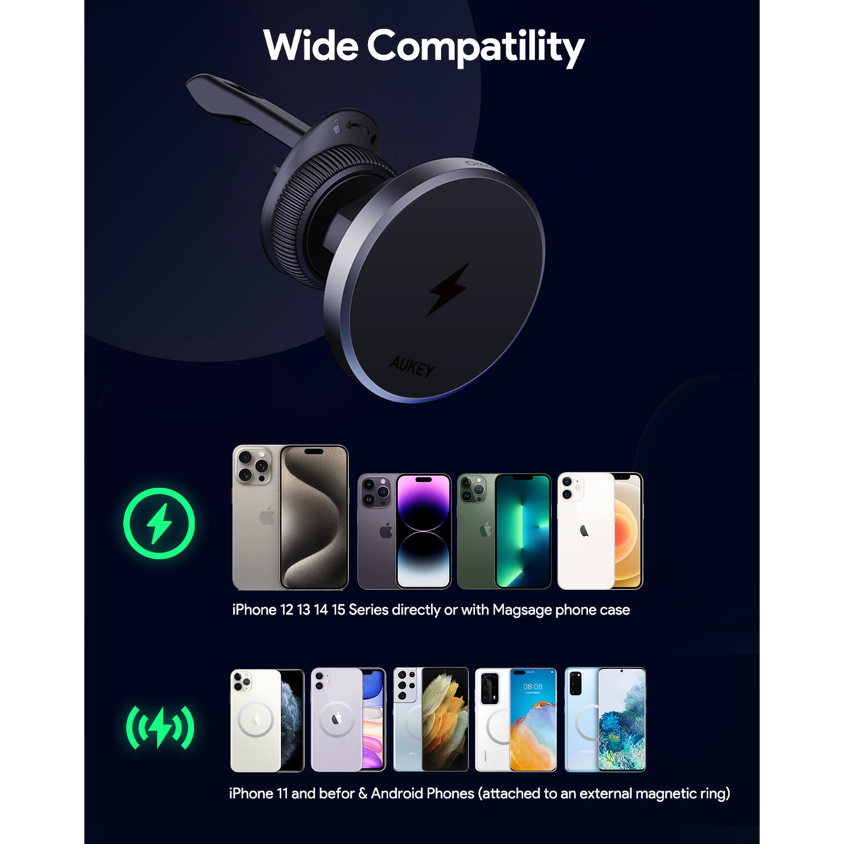 GETIT.QA- Qatar’s Best Online Shopping Website offers AUKEY MAGFUSION DASH QI2 MAGNETIC FAST WIRELESS CHARGING PHONE MOUNT, HD-MC13 at the lowest price in Qatar. Free Shipping & COD Available!