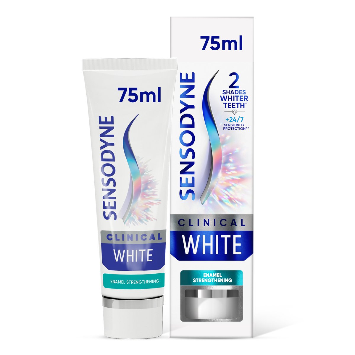 GETIT.QA- Qatar’s Best Online Shopping Website offers SENSODYNE CLINICAL WHITE ENAMEL STRENGTHENING TOOTHPASTE 75 ML at the lowest price in Qatar. Free Shipping & COD Available!