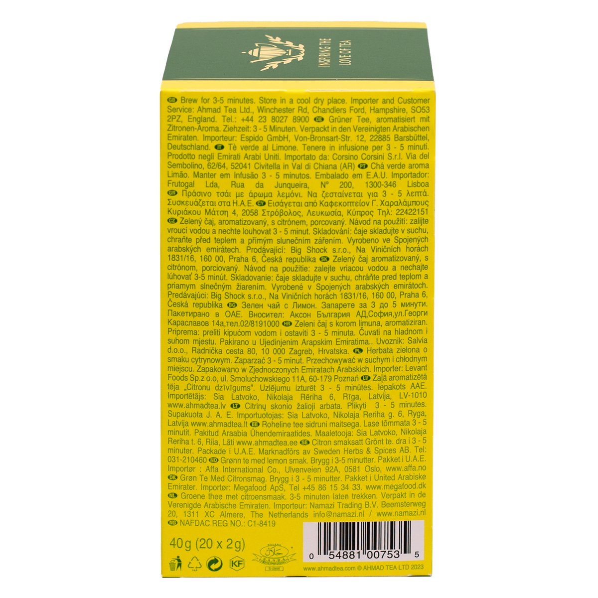 GETIT.QA- Qatar’s Best Online Shopping Website offers AHMAD TEA LEMON GREEN TEA 20 TEABAGS at the lowest price in Qatar. Free Shipping & COD Available!