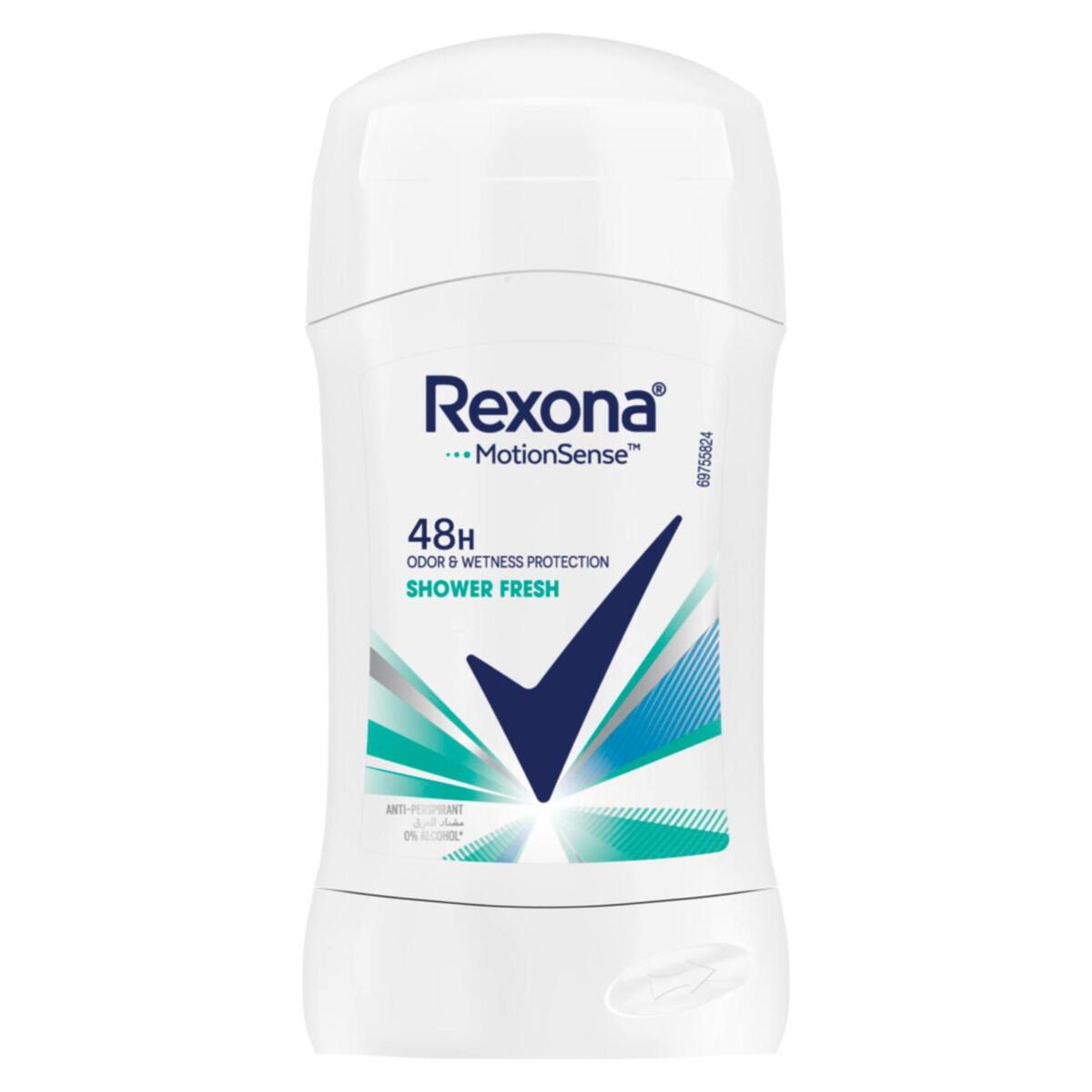 GETIT.QA- Qatar’s Best Online Shopping Website offers REXONA DEODORANT STICK FOR WOMEN SHOWER FRESH 40 G at the lowest price in Qatar. Free Shipping & COD Available!