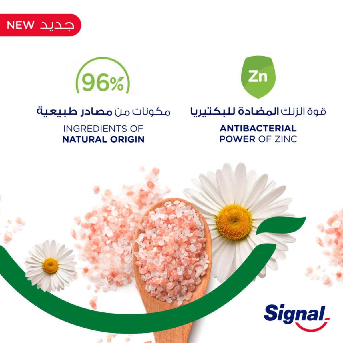 GETIT.QA- Qatar’s Best Online Shopping Website offers SIGNAL COMPLETE 8 NATURE ELEMENTS TOOTHPASTE PINK SALT & CHAMOMILE 75 ML at the lowest price in Qatar. Free Shipping & COD Available!