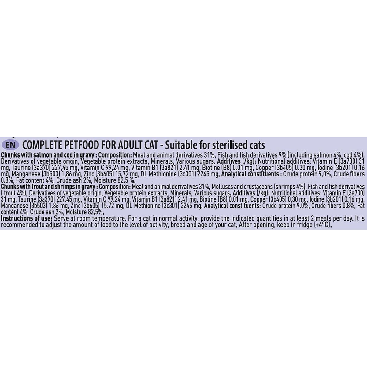 GETIT.QA- Qatar’s Best Online Shopping Website offers PLAISIR ADULT CAT FOOD SALMON & COD TROUT & SHRIMPS CHUNKS IN GRAVY 4 X 85 G
 at the lowest price in Qatar. Free Shipping & COD Available!