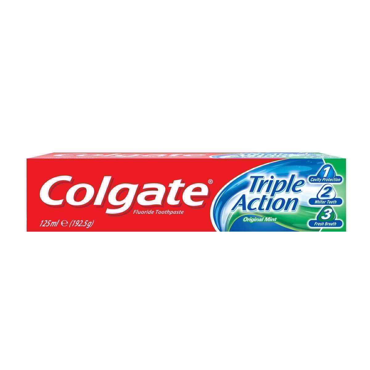 GETIT.QA- Qatar’s Best Online Shopping Website offers COLGATE TOOTHPASTE TRIPLE ACTION ORIGINAL MINT 125 ML at the lowest price in Qatar. Free Shipping & COD Available!