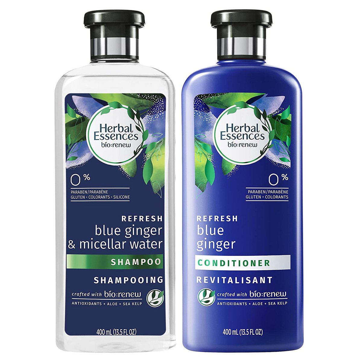 GETIT.QA- Qatar’s Best Online Shopping Website offers HERBAL ESSENCES SHAMPOO PURIFY MICELLAR WATER & BLUE GINGER 400 ML + CONDITIONER 400 ML at the lowest price in Qatar. Free Shipping & COD Available!