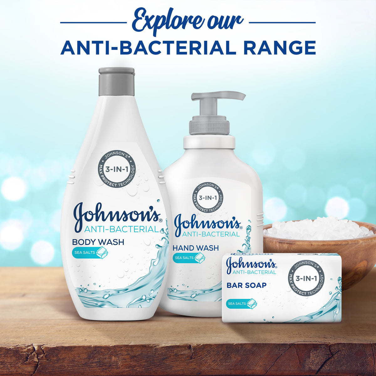 GETIT.QA- Qatar’s Best Online Shopping Website offers JOHNSON'S BODY WASH ANTI-BACTERIAL SEA SALTS 250 ML at the lowest price in Qatar. Free Shipping & COD Available!