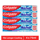 GETIT.QA- Qatar’s Best Online Shopping Website offers COLGATE GEL TOOTHPASTE MAX FRESH COOL MINT 4 X 75 ML at the lowest price in Qatar. Free Shipping & COD Available!