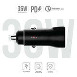 GETIT.QA- Qatar’s Best Online Shopping Website offers TRANDS 36W CAR CHARGER (TYPE-C & LIGHTNING CABLE)AD663, BLACK at the lowest price in Qatar. Free Shipping & COD Available!