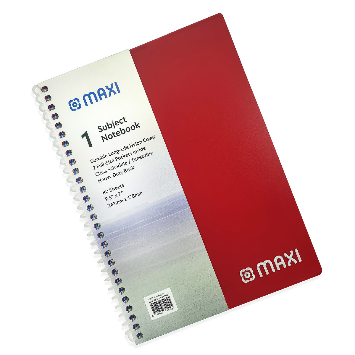 GETIT.QA- Qatar’s Best Online Shopping Website offers MAXI SPIRAL POLYPROPYLENE 1 SUBJECT NOTEBOOK, 9.5 INCH X 7 INCH, 80 SHEETS, ASSORTED COLOURS, MX-9-PPSUB1 at the lowest price in Qatar. Free Shipping & COD Available!