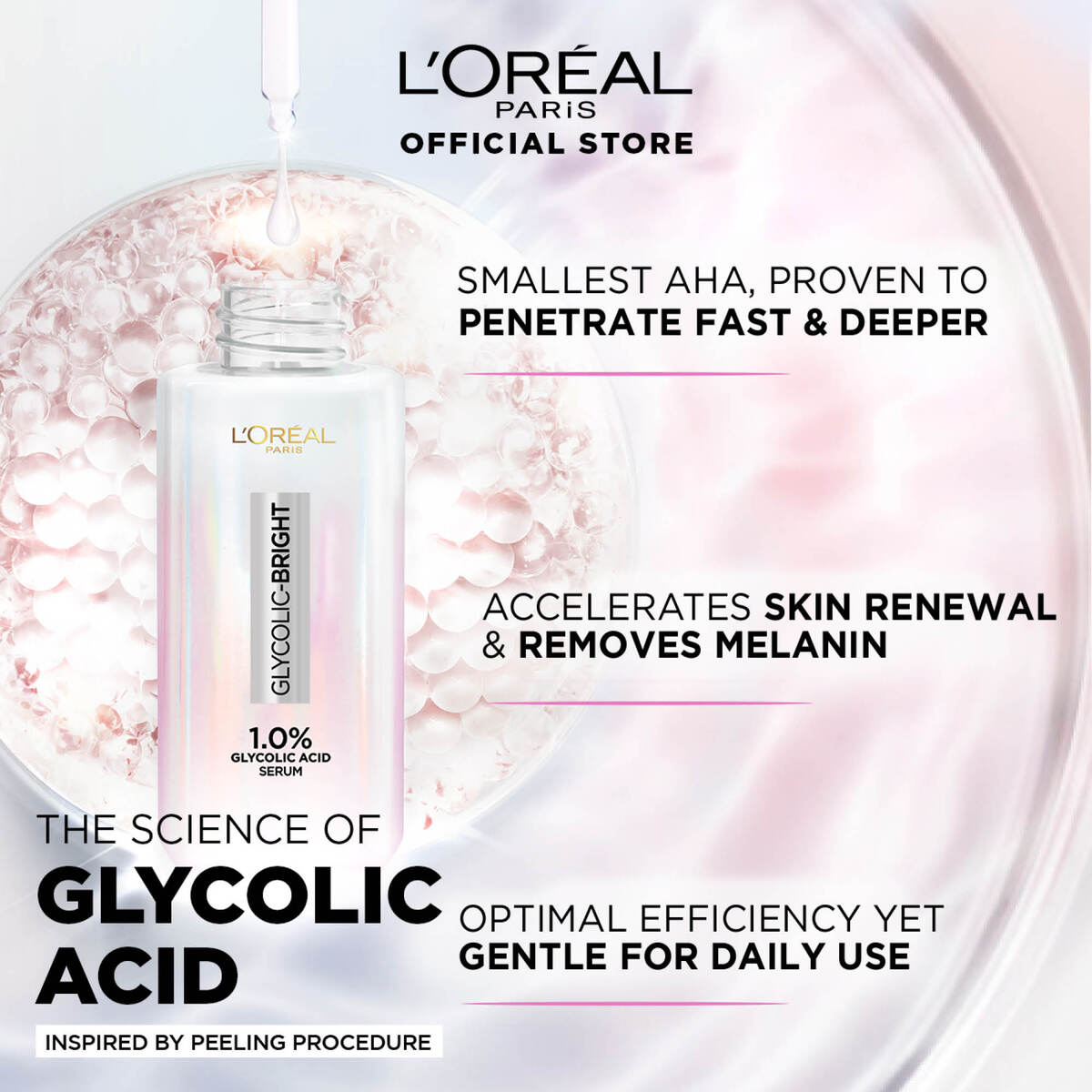 GETIT.QA- Qatar’s Best Online Shopping Website offers L'OREAL PARIS GLYCOLIC BRIGHT GLOW SERUM 30 ML at the lowest price in Qatar. Free Shipping & COD Available!