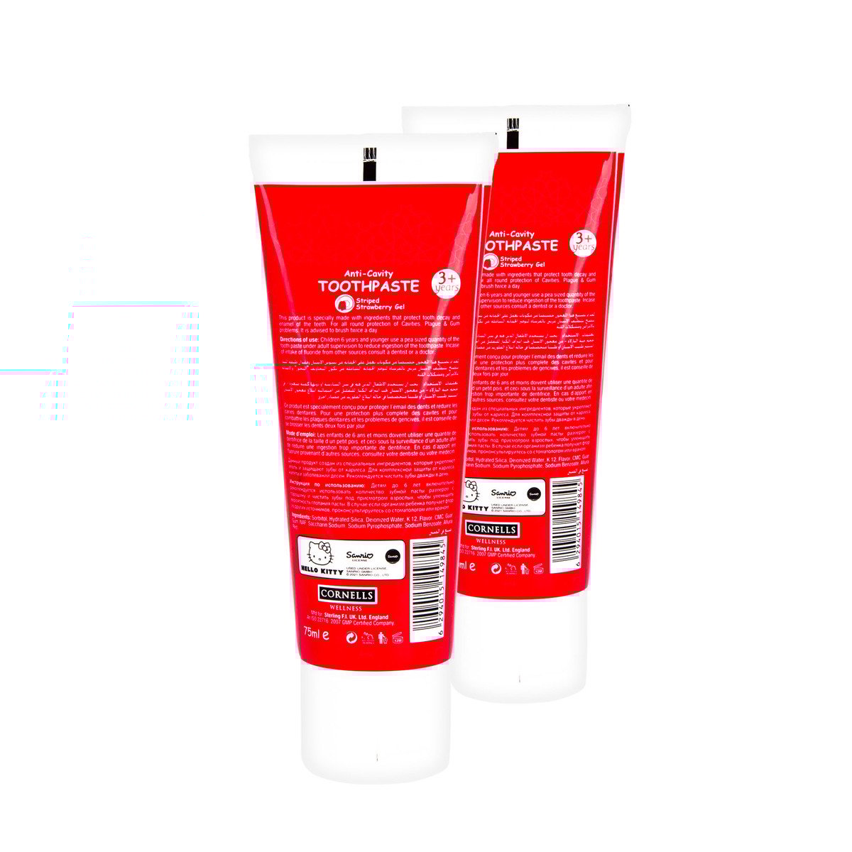 GETIT.QA- Qatar’s Best Online Shopping Website offers CORNELLS HELLO KITTY STRAWBERRY ANTI-CAVITY TOOTHPASTE 2 X 75 ML at the lowest price in Qatar. Free Shipping & COD Available!