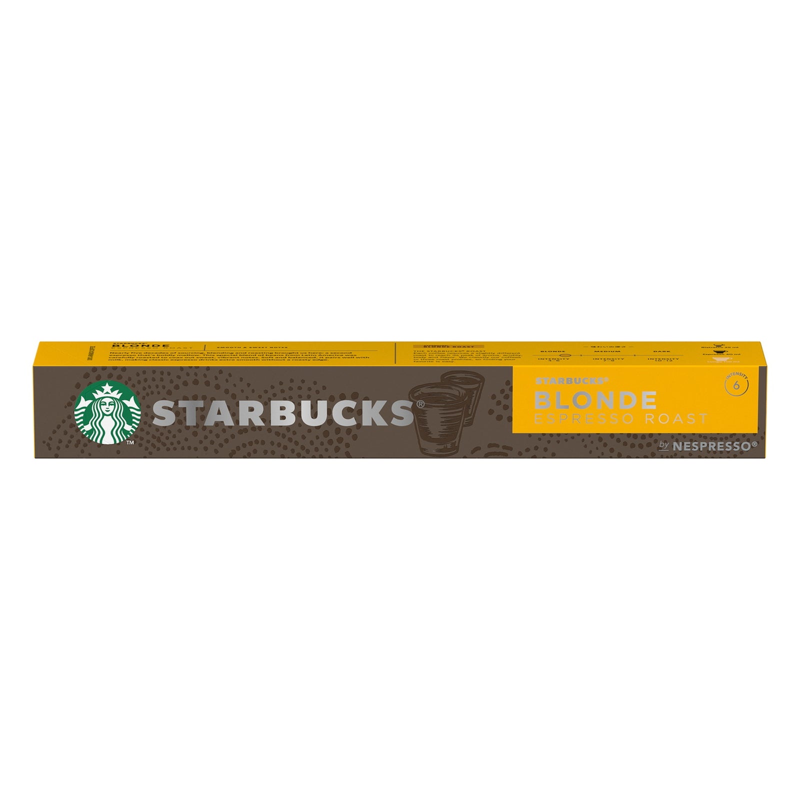 GETIT.QA- Qatar’s Best Online Shopping Website offers STARBUCKS BLONDE ESPRESSO ROAST BY NESPRESSO BLONDE ROAST COFFEE CAPSULES 10PCS at the lowest price in Qatar. Free Shipping & COD Available!