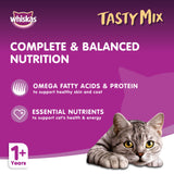 GETIT.QA- Qatar’s Best Online Shopping Website offers WHISKAS TASTY MIX CHICKEN & SALMON WITH SEAWEED WET CAT FOOD IN GRAVY FOR ADULT CATS AGED 1+ YEARS 4 X 70 G at the lowest price in Qatar. Free Shipping & COD Available!