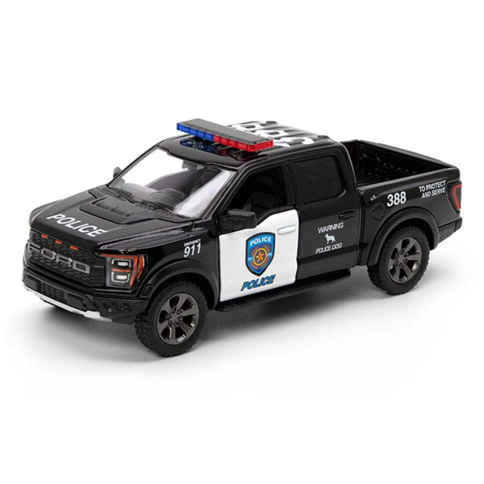 GETIT.QA- Qatar’s Best Online Shopping Website offers KINSMART 2022 POLICE FORD RAPTOR DIE-CAST METAL CAR, 1:46 SCALE, 1 PCS, KT5436DP at the lowest price in Qatar. Free Shipping & COD Available!