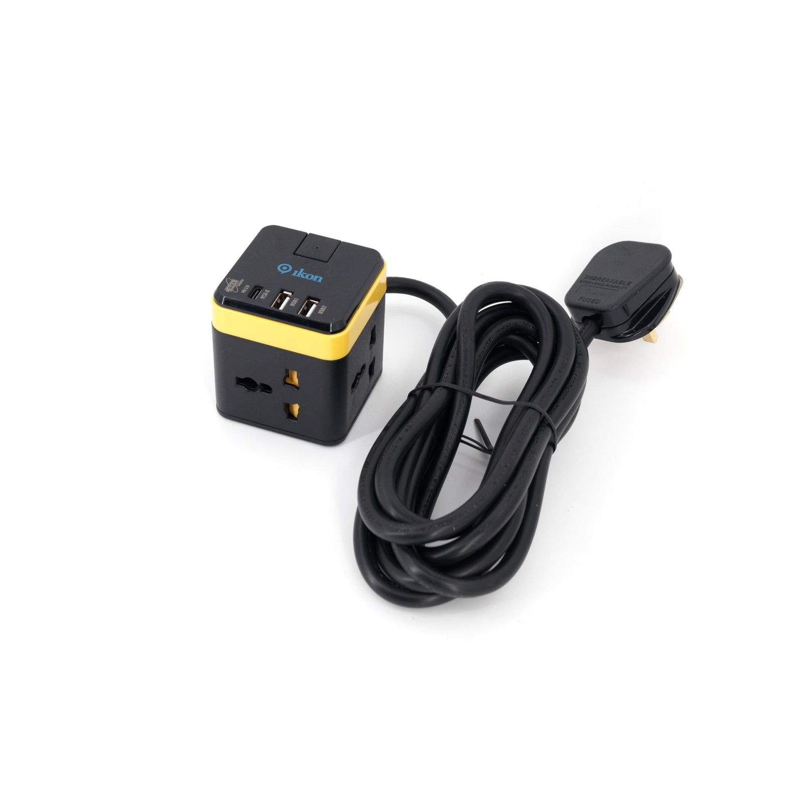 GETIT.QA- Qatar’s Best Online Shopping Website offers IKON 3 WAY UNIVERSAL SOCKET WITH 2 USB-A AND 1 USB-C PORTS, 3 MTR at the lowest price in Qatar. Free Shipping & COD Available!