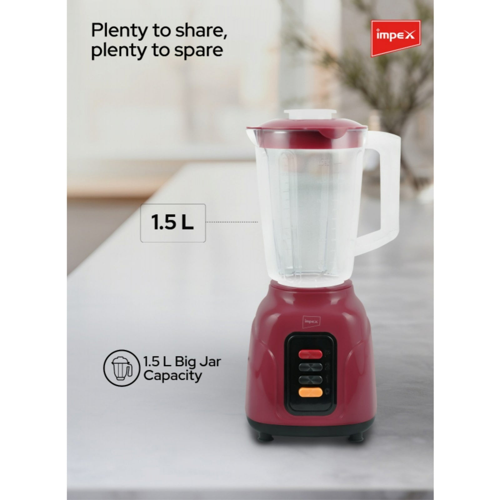 GETIT.QA- Qatar’s Best Online Shopping Website offers IMPEX SINGLE BLENDER, 400W, BL 3500 at the lowest price in Qatar. Free Shipping & COD Available!