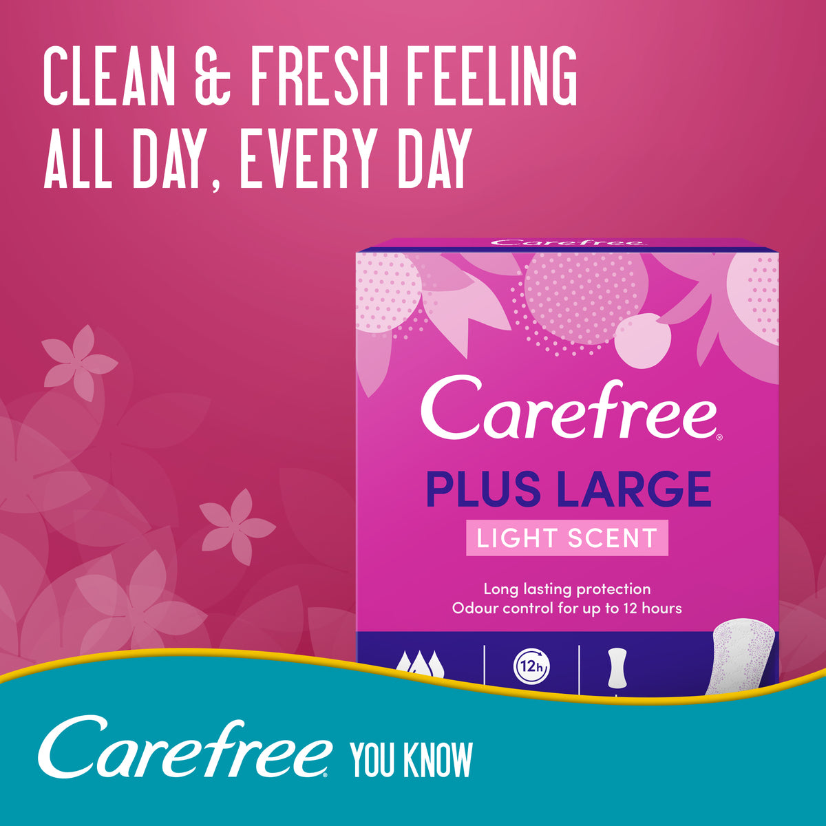 GETIT.QA- Qatar’s Best Online Shopping Website offers CAREFREE PANTY LINERS PLUS LARGE LIGHT SCENT 48PCS at the lowest price in Qatar. Free Shipping & COD Available!