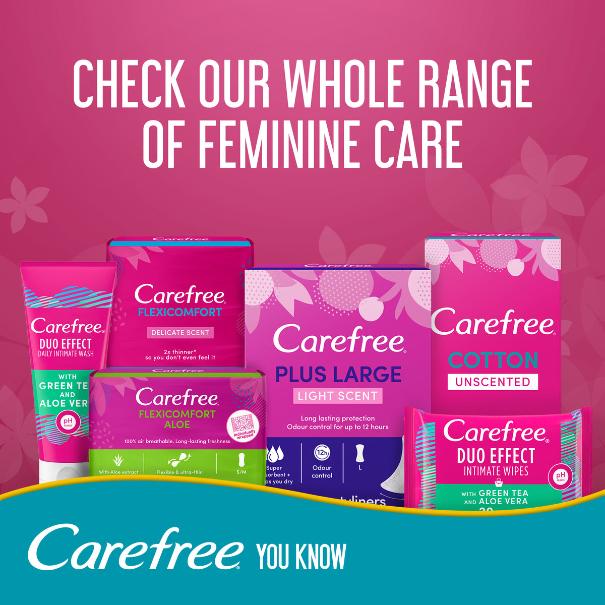 GETIT.QA- Qatar’s Best Online Shopping Website offers CAREFREE PANTY LINERS PLUS LARGE LIGHT SCENT 48PCS at the lowest price in Qatar. Free Shipping & COD Available!