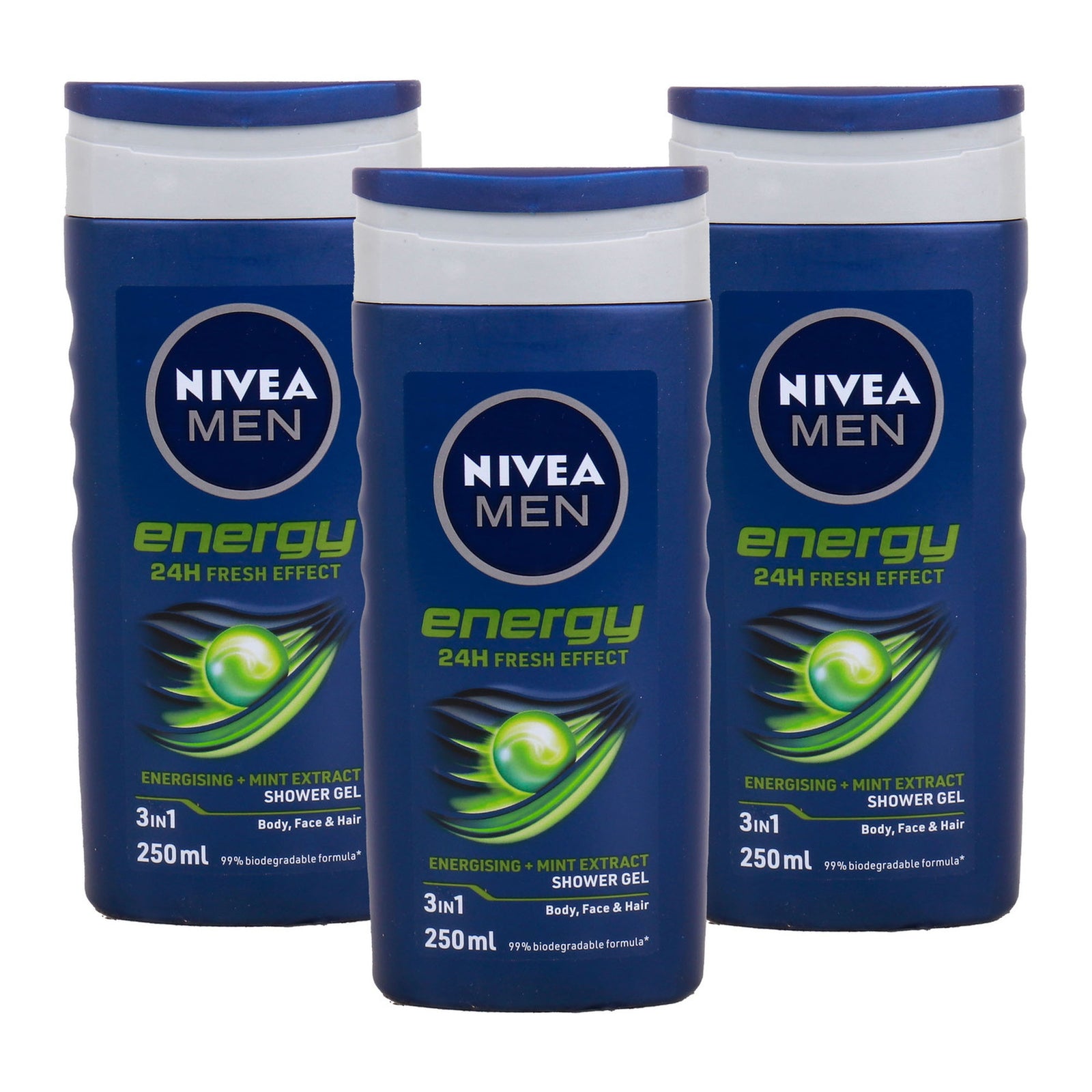 Nivea Men Energy Shower Gel 3 x 250 ml - GETIT.QA