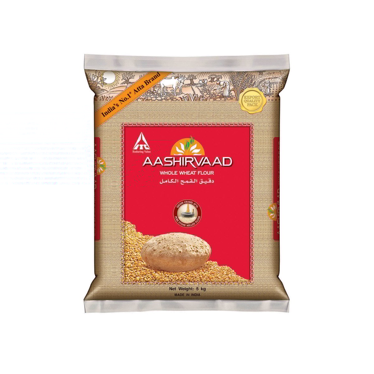 GETIT.QA- Qatar’s Best Online Shopping Website offers AASHIRVAAD WHOLE WHEAT FLOUR SHUDH CHAKKI ATTA 5KG at the lowest price in Qatar. Free Shipping & COD Available!
