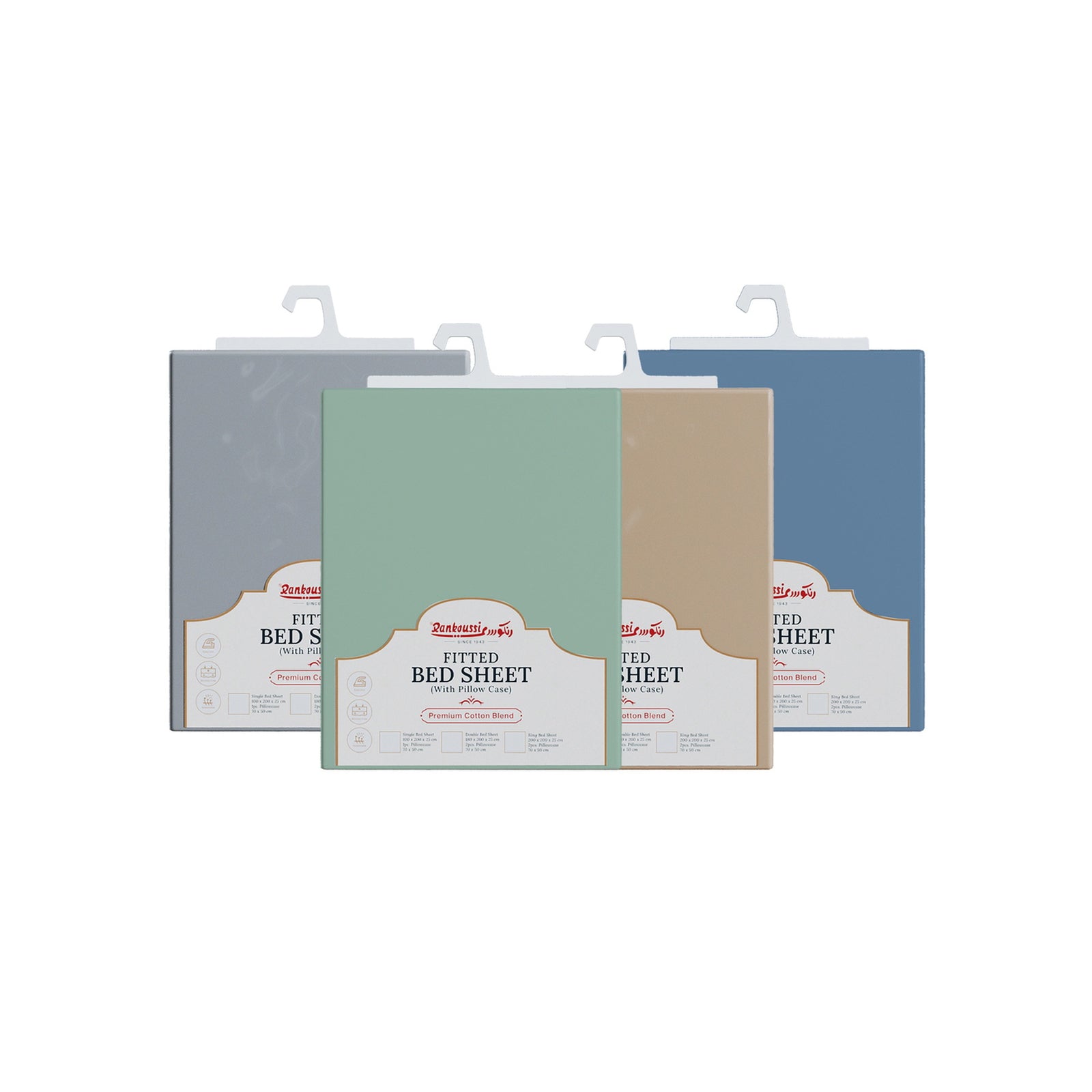 GETIT.QA- Qatar’s Best Online Shopping Website offers RANKOUSSI FITTED KING BEDSHEET WITH 2 PCS PILLOW CASE, ASSORTED at the lowest price in Qatar. Free Shipping & COD Available!