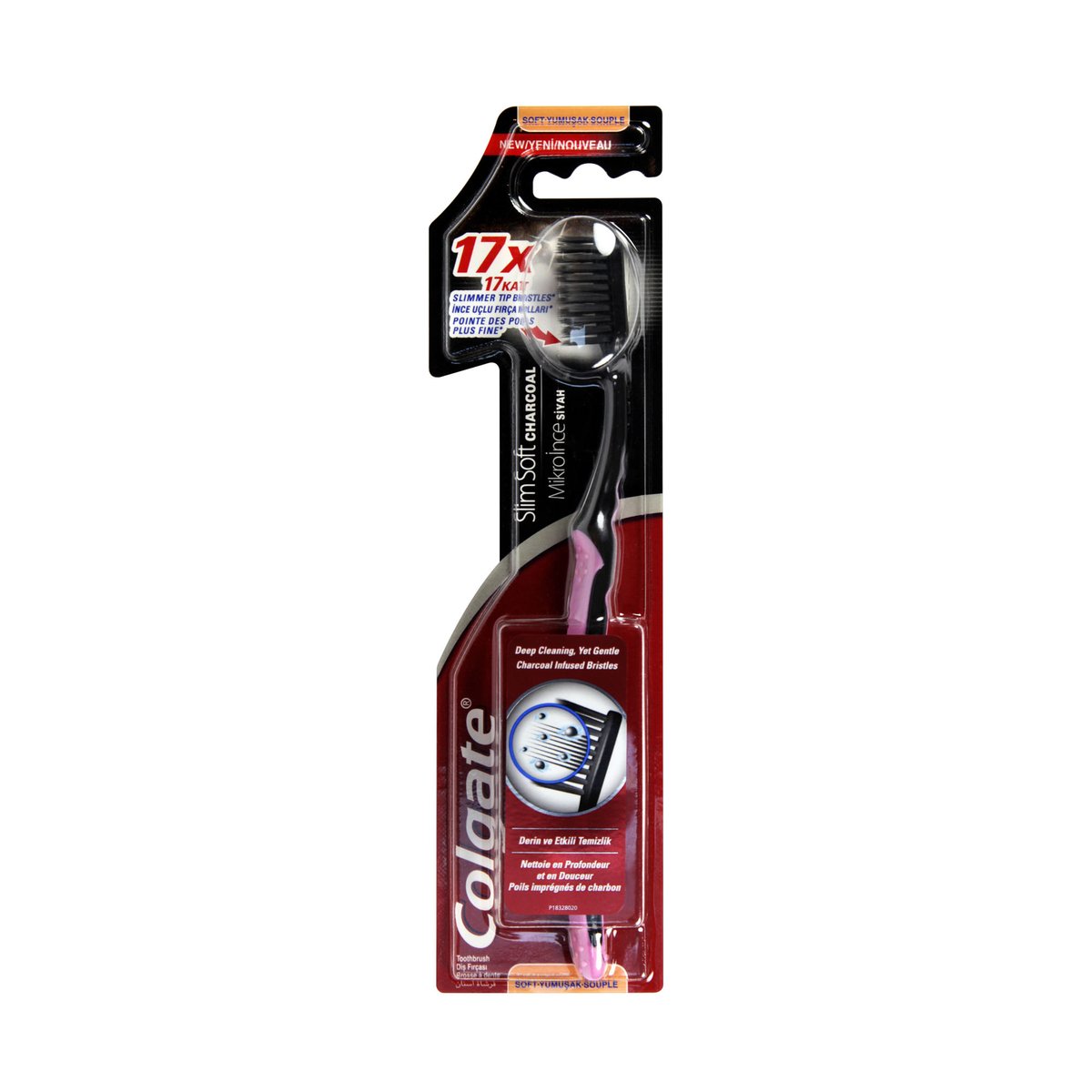 GETIT.QA- Qatar’s Best Online Shopping Website offers COLGATE TOOTHBRUSH BLACK CHARCOAL SLIM SOFT MULTI COLOUR 1 PC at the lowest price in Qatar. Free Shipping & COD Available!