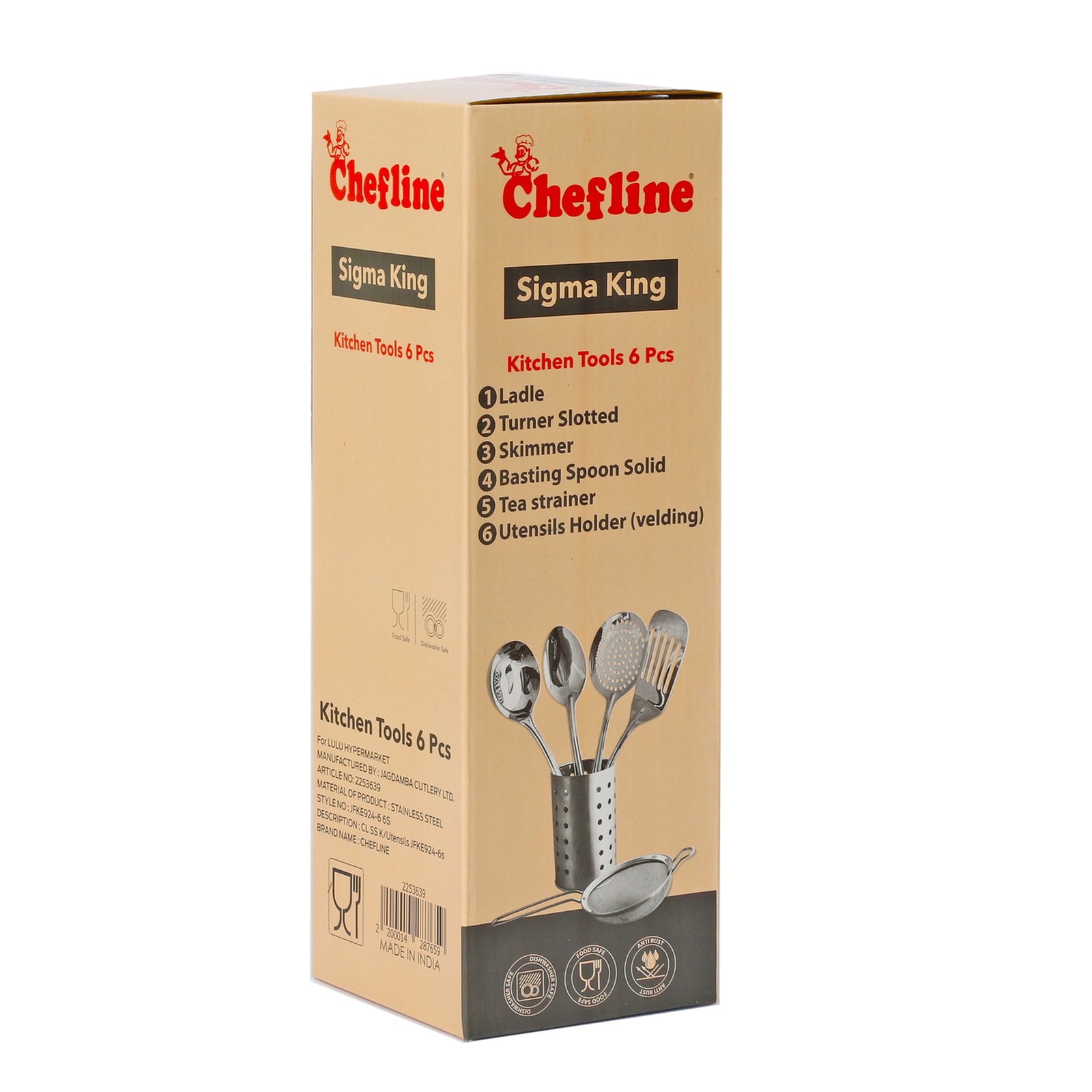 GETIT.QA- Qatar’s Best Online Shopping Website offers CHEFLINE STAINLESS STEEL KITCHEN UTENSILS JFKE924-6 6PCS at the lowest price in Qatar. Free Shipping & COD Available!