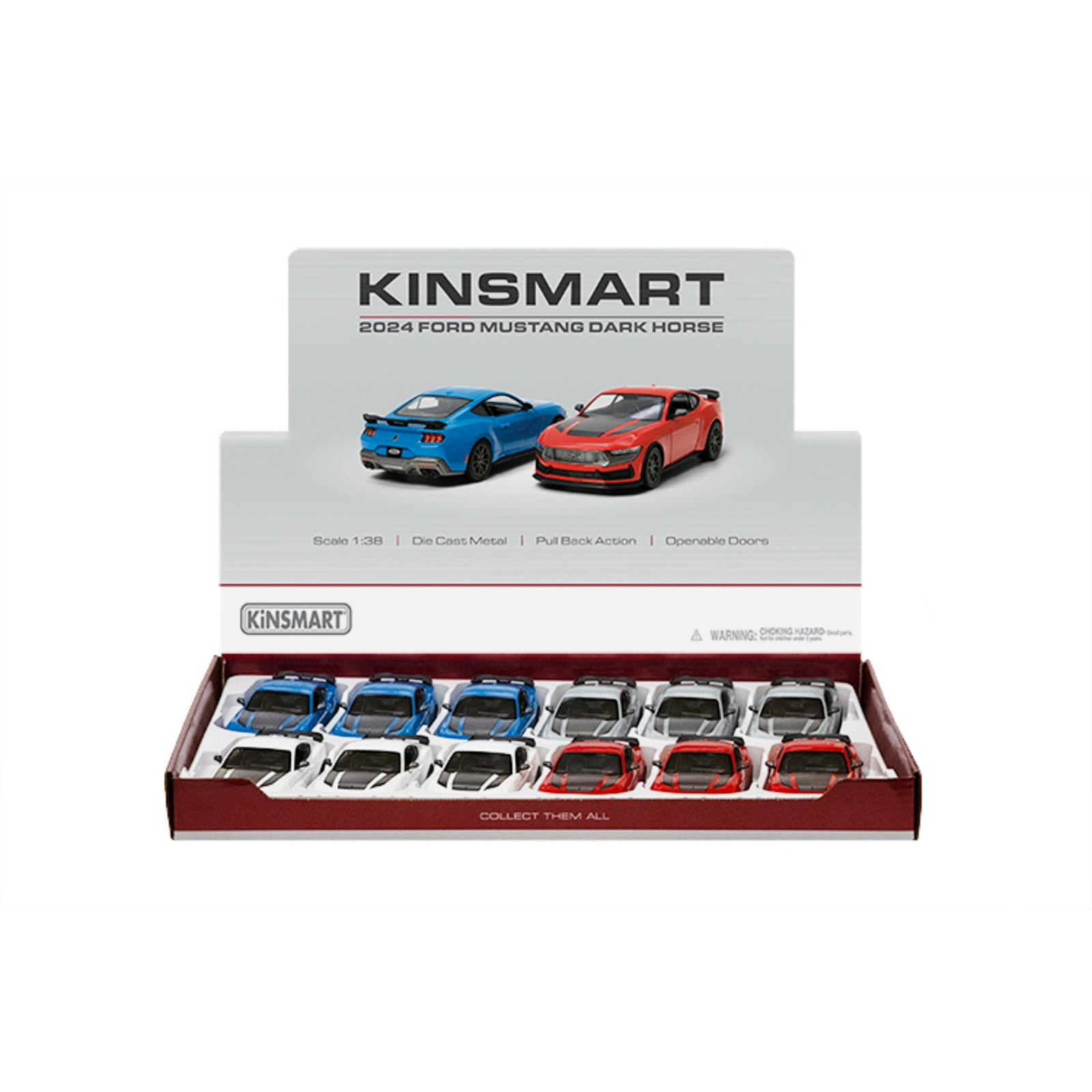 GETIT.QA- Qatar’s Best Online Shopping Website offers KINSMART 2024 FORD MUSTANG DARK HORSE DIE-CAST METAL CAR, 1:38 SCALE, 1 PC, ASSORTED, KT5455D at the lowest price in Qatar. Free Shipping & COD Available!